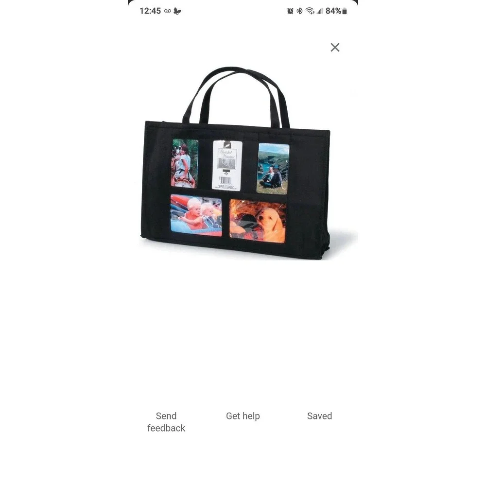 Darice Photo Tote Bag  5 Windows 12x19 Black.